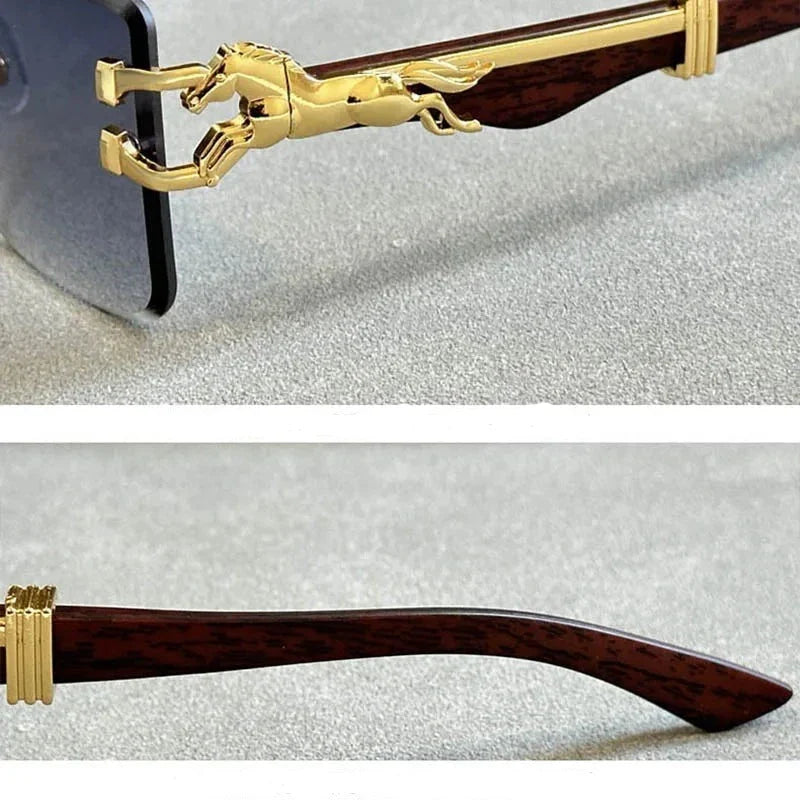 "Mustang" Rimless Wooden Sunglasses - Axel Ross