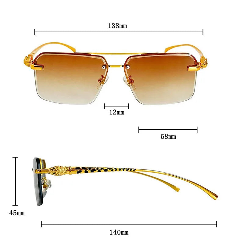 "Leopardo" Square Sunglasses - Axel Ross