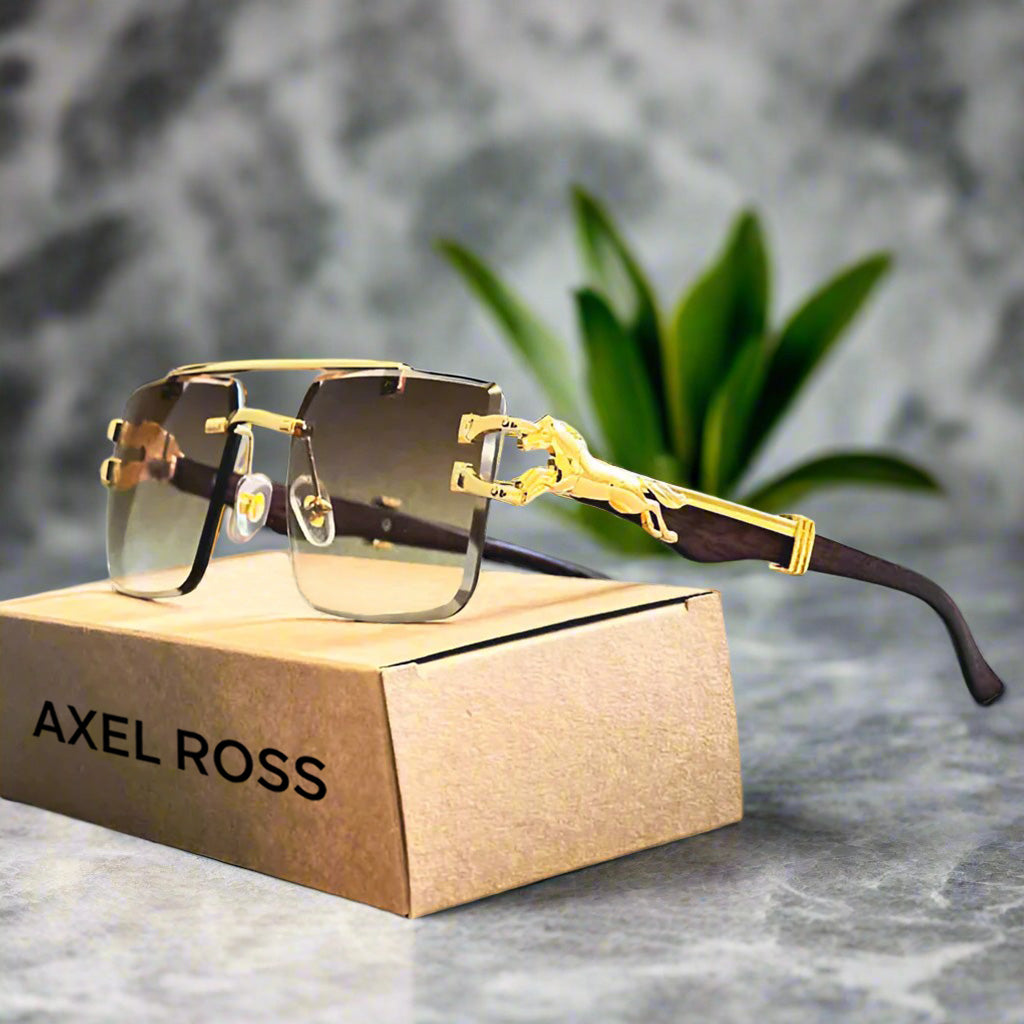 "Mustang" Rimless Wooden Sunglasses - Axel Ross