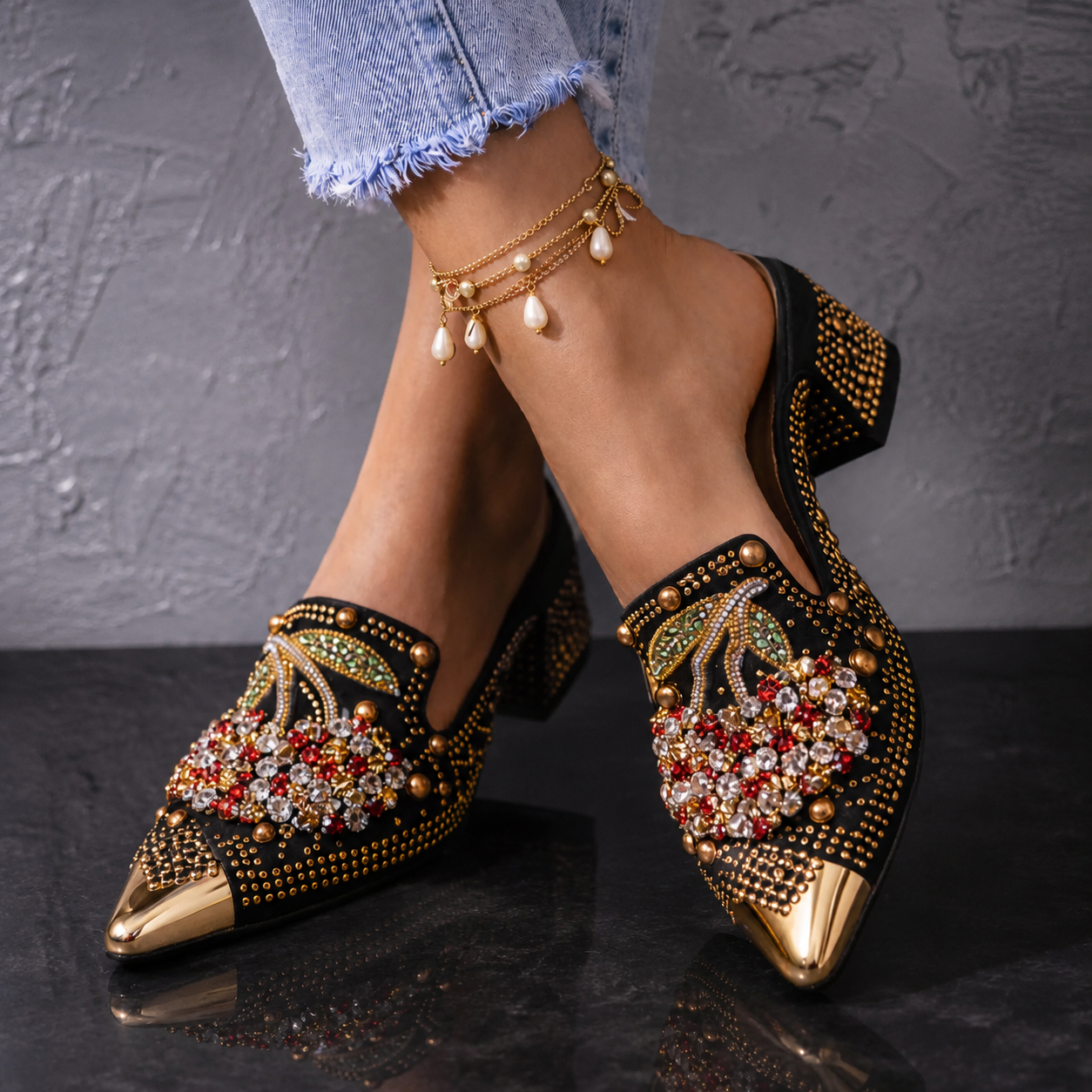 Cherry Glacé Heels