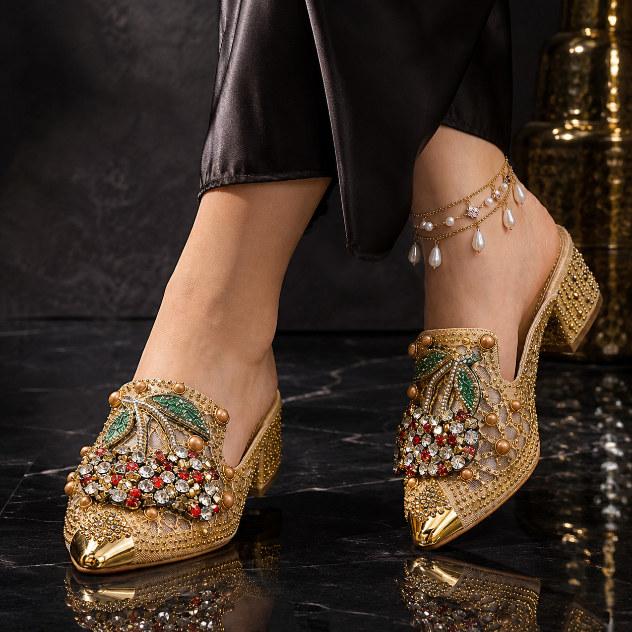 Cherry Glacé Heels
