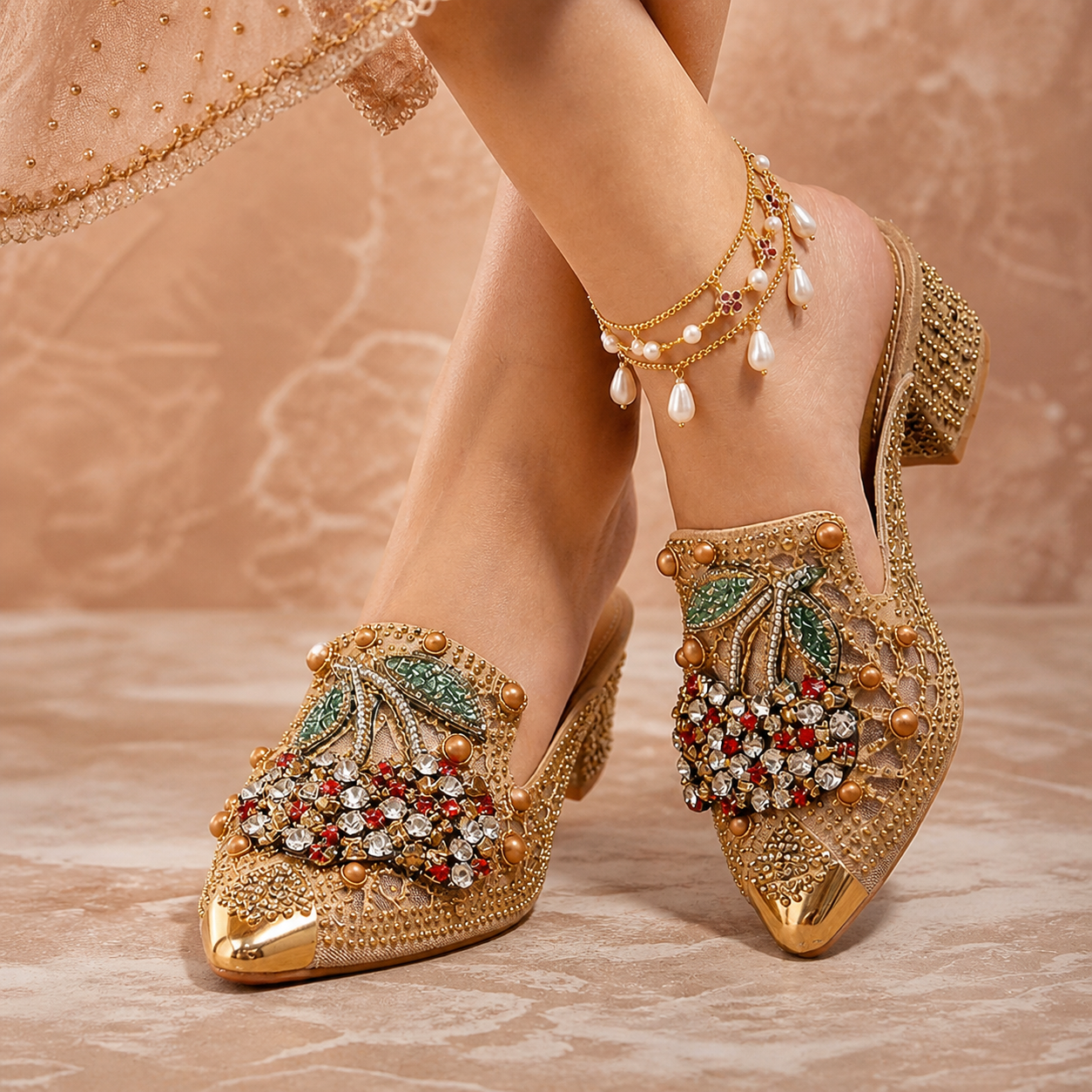 Cherry Glacé Heels