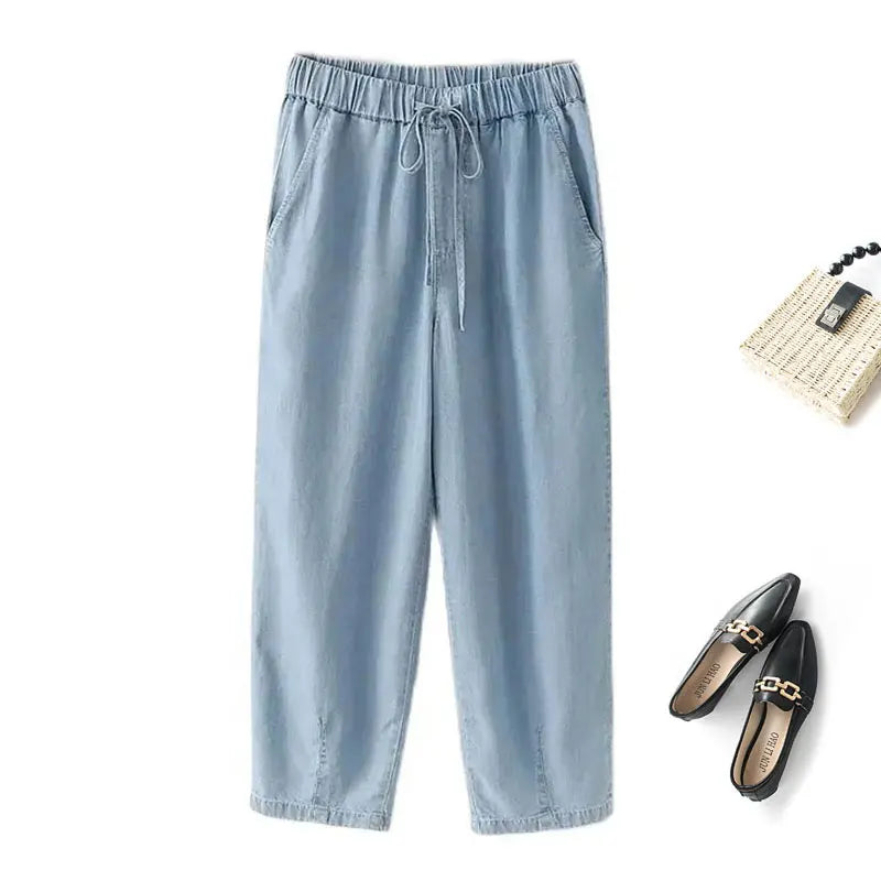 Madison Drawstring Denim Pants - Axel Ross