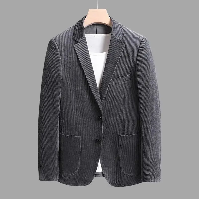 Fashion Autumn/Winter Thickened Corduroy Suit for Young Men Korean Version Slim Fashion Retro Casual Warm Jacket Men's Clothing - Axel Ross