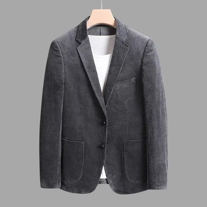 Fashion Autumn/Winter Thickened Corduroy Suit for Young Men Korean Version Slim Fashion Retro Casual Warm Jacket Men's Clothing - Axel Ross