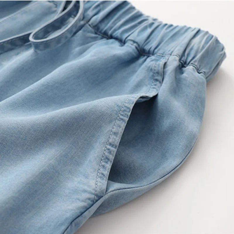 Madison Drawstring Denim Pants - Axel Ross
