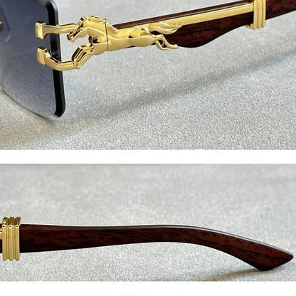 "Mustang" Rimless Wooden Sunglasses - Axel Ross