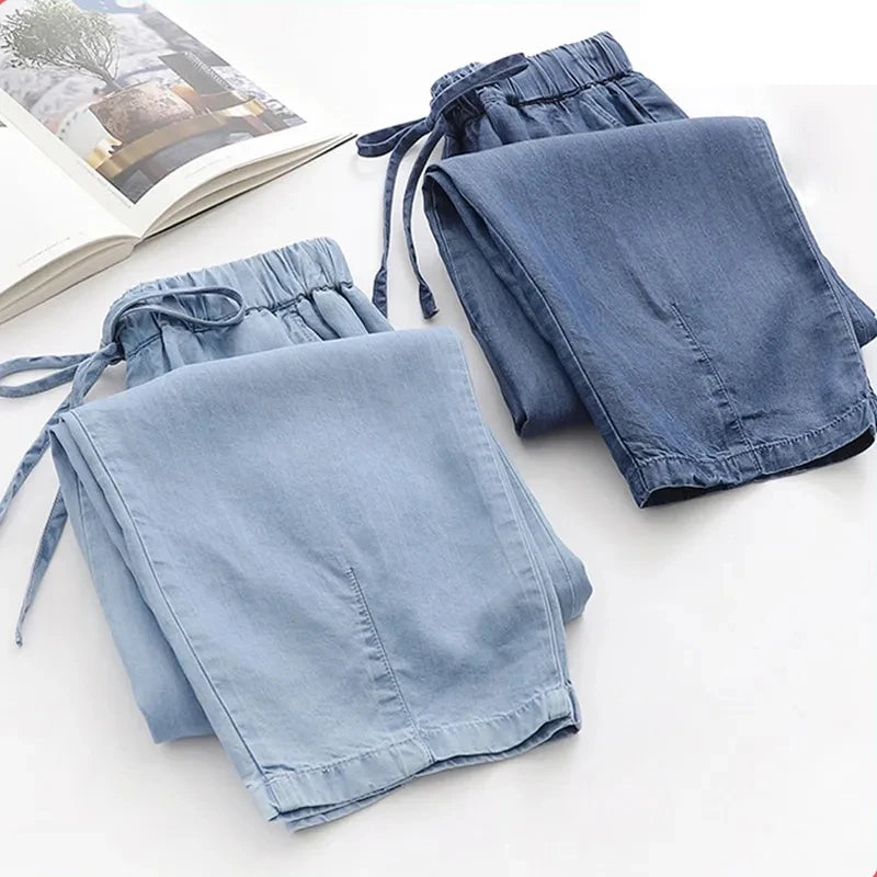 Madison Drawstring Denim Pants - Axel Ross