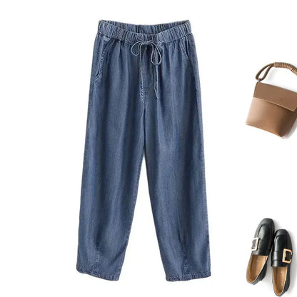 Madison Drawstring Denim Pants - Axel Ross