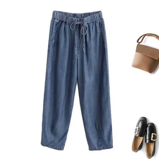 Madison Drawstring Denim Pants - Axel Ross