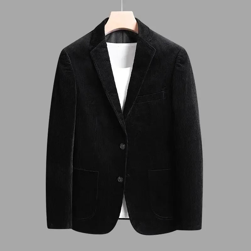 Fashion Autumn/Winter Thickened Corduroy Suit for Young Men Korean Version Slim Fashion Retro Casual Warm Jacket Men's Clothing - Axel Ross