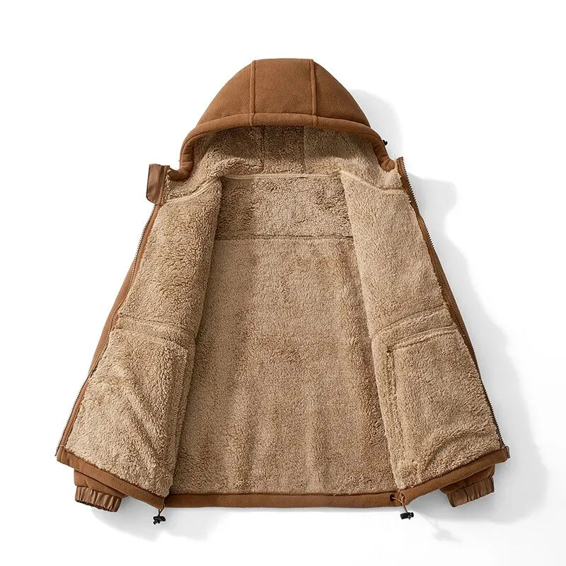 Aldridge Cashmere-Lined Hooded Jacket in brown - lining and interior