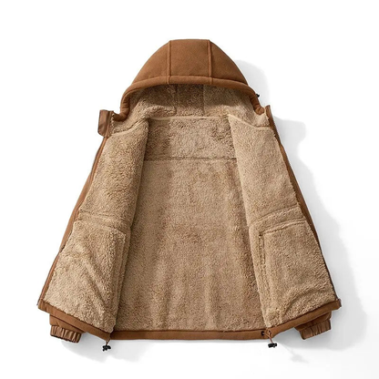 Aldridge Cashmere-Lined Hooded Jacket in brown - lining and interior