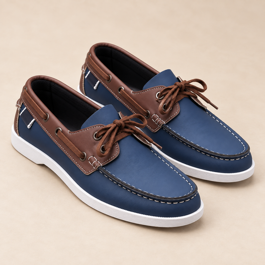 Whitmore Contrast Boat Shoes in Blue - product