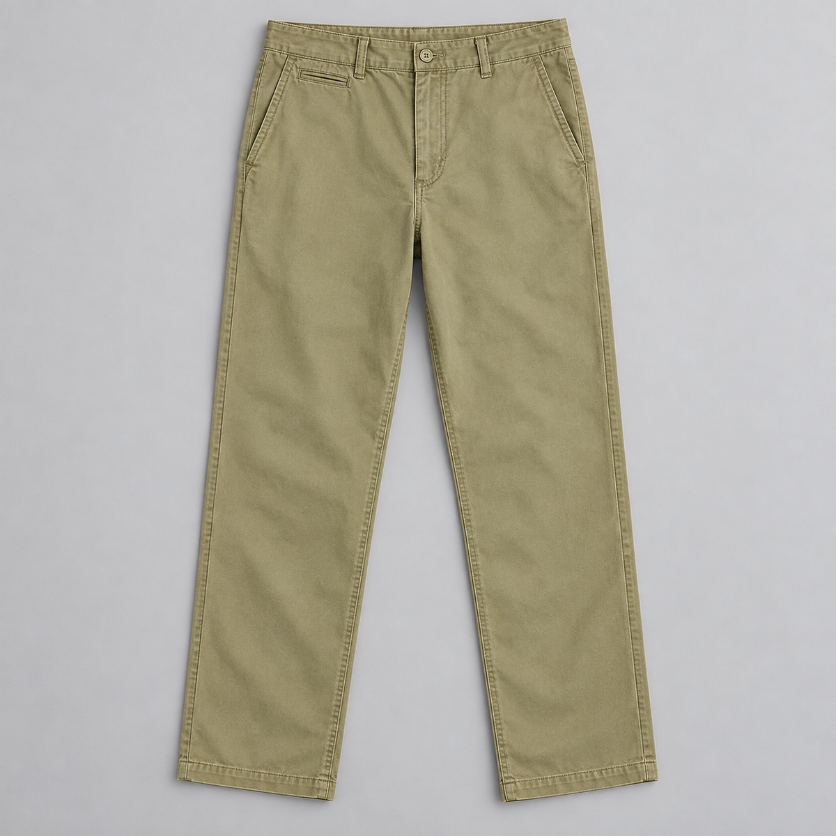 Bramwell cotton trousers in Khaki, full front view