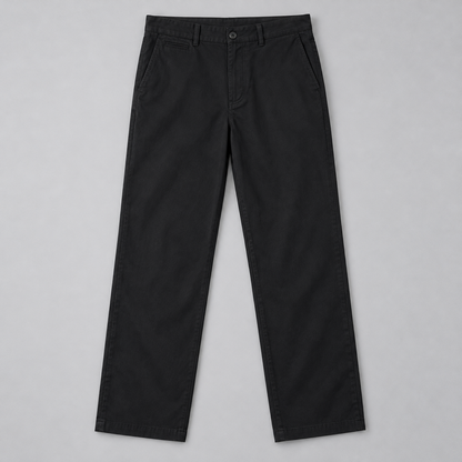 Bramwell cotton trousers in Black, full front view