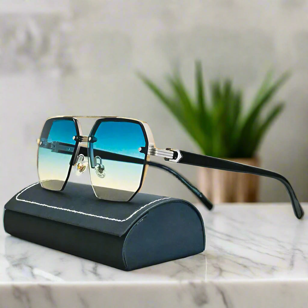 "Jupiter" Semi-Rimless Vintage Sunglasses - Axel Ross